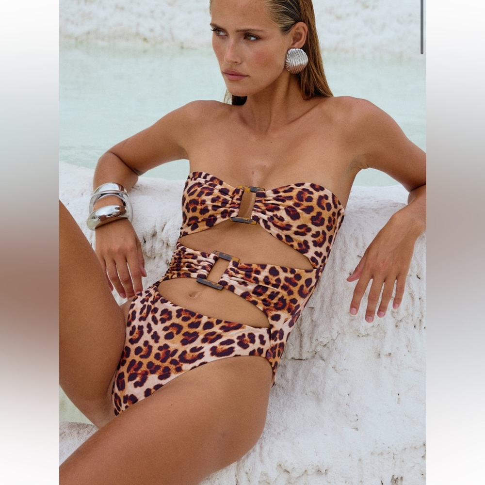 Runaway the Label Leopard Print One Piece Swimsuit
